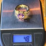 Moroccan Amethyst Sterling Silver Ring Size 8 Gold Photo 8