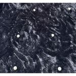 Jet Black Faux Fur Poncho Scarf White Pearls One Size Elegant Cozy Warm Photo 8