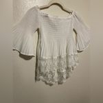 Elegant White Off Shoulder Flare Lace Top | Shirt Photo 2