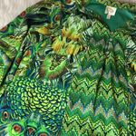 Anthropologie Fig and Flower Boho Peasant Blouse Women’s Size 1X Lined Peacock Green Photo 4