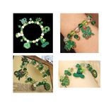St Patricks Day Charm Bracelet Stretch Shamrocks Luck Leprechaun Hat Bee… Gold Photo 4