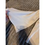 Ramy Brook  White Cold Shoulder Mock Neck Tie Back Bell Sleeve Blouse Top M Photo 5