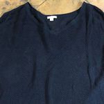 Gap  Women’s Classic Mesh Navy Long Sleeve V-neck Pullover  Size Large Photo 11