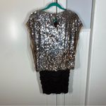 Alberto Makali Vintage Y2K Alberto Mikali Brown Sequin Ruched Stretchy Blouse Shirt Tunic Top Photo 6