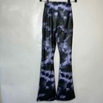 Topshop Womens Petite SZ 0 Flare Pants Black Purple Tie Dye High Rise Trousers Photo 1