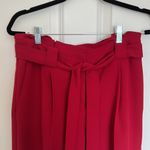 EXPRESS tapered leg tie waste ankle pant pink/red size 8 Photo 1