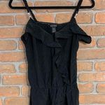 White House | Black Market  Silk Cami Top Womens Size Small Black Ruffle Sleeveless Photo 0