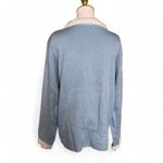 Blue and White Faux Fur Cozy Snowman Holiday Festive Cardigan Size Large Photo 4