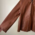 Dialogue Brown leather jacket full zip up Photo 1