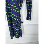 Boden Wrap Midi Dress Women 10 Blue Green Retro Geometric Y2K Mature Preppy Photo 5