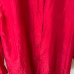 EXPRESS Vintage  RED Oversized Pure SILK Button Down Shirt Top Small S 90s Photo 3