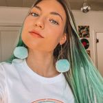 Light Teal Blue Pom Pom Earrings Photo 1