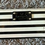 Kate Spade Striped black and white, shiny card wallet Photo 0