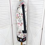 Pam & Gela Fineline Floral Track Sheath Shirt Dress Ivory Black Medium Mini Photo 2