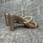 Kaanas  Ariana Braided Heeled Sandals in Champagne Croc Photo 4
