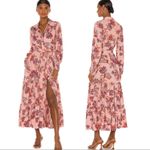 MISA Los Angeles NWT  Coralie Pink Floral Maxi Shirt Dress sz XS Photo 1