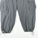 Norma Kamali  Cargo Cropped Pants Size 16 Houndstooth Black White Check Cotton Photo 2