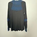 Free People Black Blue Bohemian Sweater Photo 7