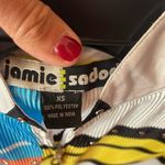 Jamie Sadock 1/2 zip sleeveless Blue and White Textured golf top XS Photo 3