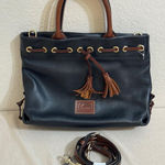 Dooney & Bourke Blue Pebble Leather Tassel Tote Crossbody Handbag Photo 0