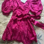RONNY KOBO Anna Satin Jacquard Mini Dress In Bright Pink Size M Photo 7