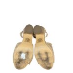 EXPRESS Tan Faux Suede Perforated Open Toe Ankle Strap Block Heel Women SZ 6 Photo 3