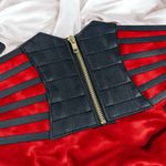 Retro Style Black Elastic Faux Leather Waist Belt Wide Waistband‎ Gold Zipper Photo 0