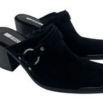 Zigi Bretti Women’s Black Suede Block Heel Mules Size 9 – Western Boho Slip Photo 0