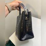 Aota Elena Bucket Bag Black Vegan Leather Crocodile Embossed Photo 6