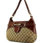 Gucci GG Canvas Pelham Horsebit Monogram Braided Strap Shoulder Bag Brown / Tan Photo 0