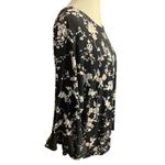 Karl Lagerfeld Women’s Black Multi-Color Floral Blouse With Trumpet Sleeves Size Photo 11