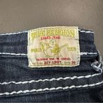 True Religion Dark Wash Bedazzled World Tour Joey Super T Low Rise Jeans Photo 3