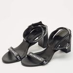 Balenciaga  Black Logo Strap Heels Photo 4
