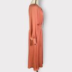 Floret Studios Modern Prairie Style Midi Dress Women's Medium Peach Long Sleeves Orange Photo 3