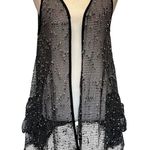 Nouveau Monde Mesh Vest Sz S Boho Open Whimsigoth Festival Black Speckle Indie Photo 0