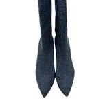 ZARA Boots Grey Knit Sock Heels Knee High OTK Size 35 US 5 Photo 5