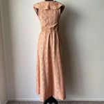ZARA Orange Lace Wrap Midi Dress Ruffle Collar Button Waist Size S Photo 6