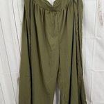Cider Women’s 3XL Olive Green Tie Belt Wide Leg Pull on Pants New Photo 0
