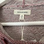 Max Studio  Tunic Hoodie Striped Hooded High/low Funnel Neck Burgundy Casual Cute Photo 12