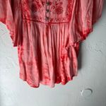 Dress Barn Y2k Size Medium Pink Rhinestone Lace Babydoll Flutter Sleeve Fairy Top Photo 2