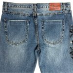 One Teaspoon Lola Embroidered Jeans Size 31, Mid Rise Straight Leg Jeans EUC Photo 6