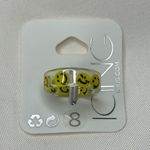 Icing Clear Yellow Happy Face Print Resin Ring Size 8 Photo 1