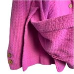 Free People Oversized Cotton Knit Textured Blazer Jacket Size M Pink Boho Career Photo 7