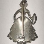 Vintage Silver Tone Enamel CZ Rhinestones Lady in Dress Dancer Pin Photo 5