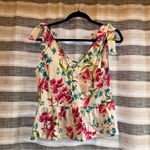 Nine West Nine West White Floral Tank Top Size Medium Photo 1