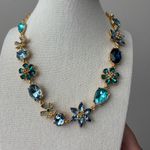 Oscar de la Renta  Gold and Teal Gem Necklace Photo 0