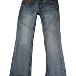 Cowgirl Tuff Co. Gold Dust Embroidered Sequin Trim Boot Cut Jeans Size 32x31 Blue Photo 0