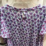 Loft NWT Petite Mixed Media Blouse - Ruffle Sleeves & Keyhole Back - Size LP Photo 4