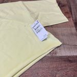 BP  NEW Women's Yellow Smiley Face Fleece Cropped Short Sleeve Sweatshirt Sz S Photo 4