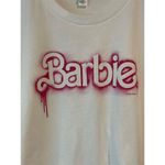 Next Level Barbie Crop Top T Shirt Women's XL Official Pink Logo White Crew Neck Tee NEW Photo 4